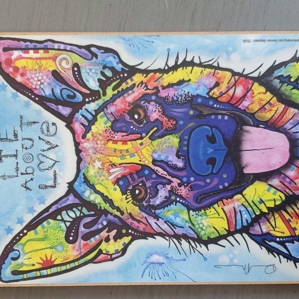 Dean Russo |German Shepherd Colorful Artsy Wall Picture With Quote